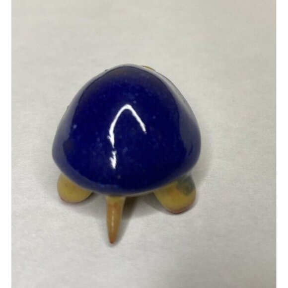 Miniature Tiny Blue Turtle Clay Figurine Dollhouse 1.5" Plant Decor - Picture 5 of 5